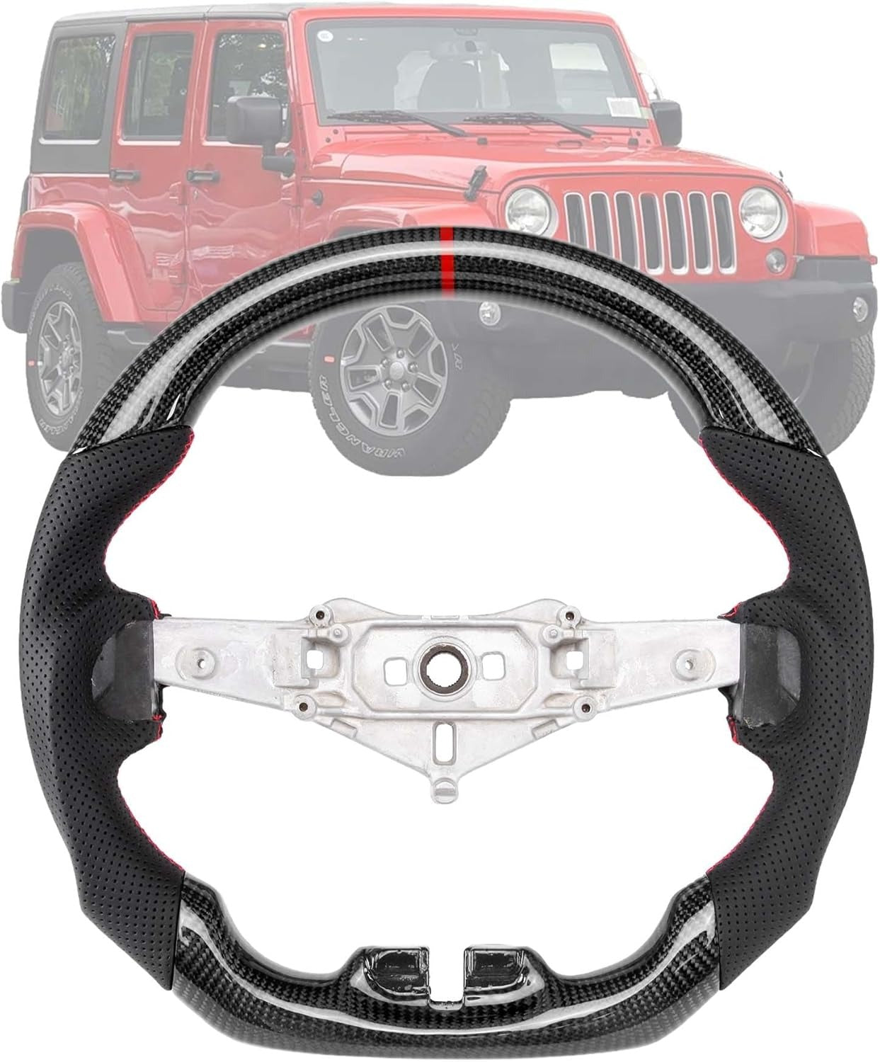 Steering Wheel for 2007-2024 Jeep Wrangler JK Sport/Sahara/Rubicon (2-Door & 4-Door)