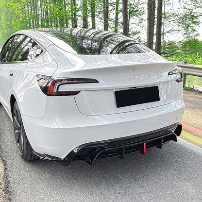 for 2024+ Tesla Model 3 Rear Diffuser with Integrated Light & Blade-Style Spoiler