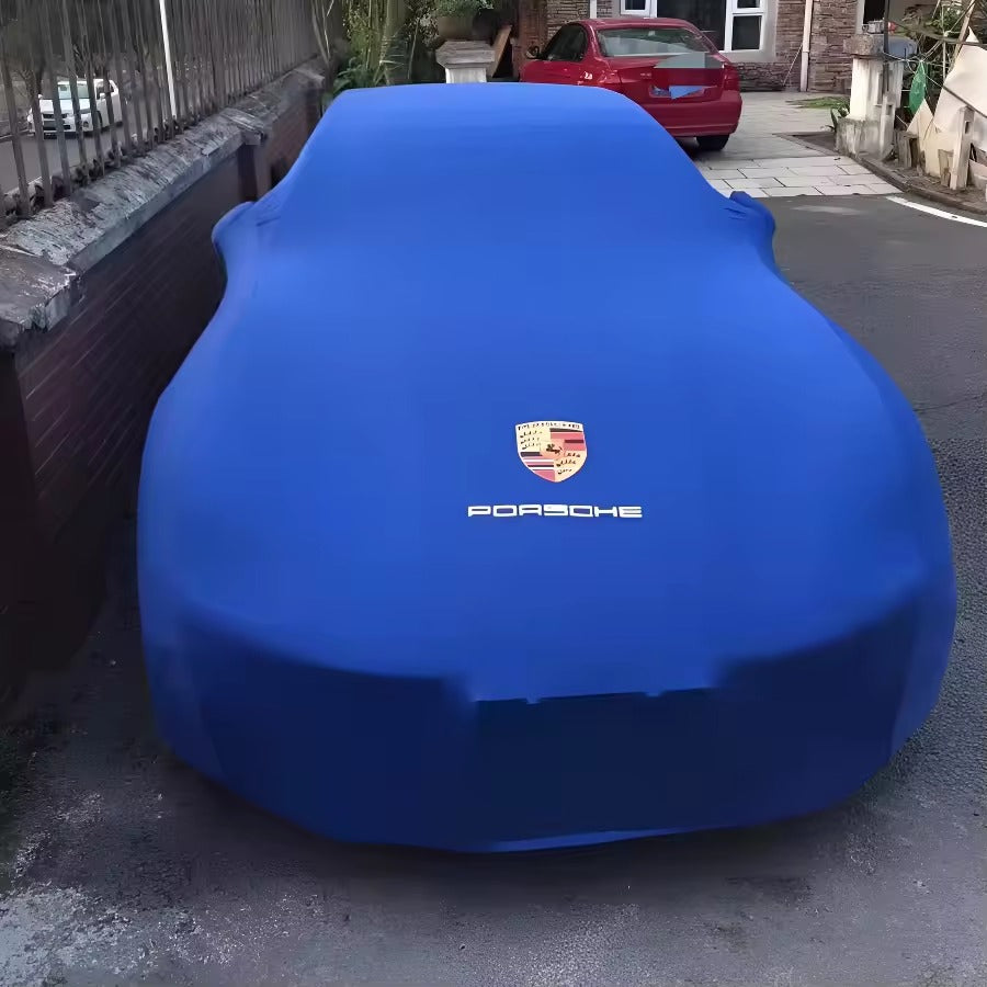 Car Cover for Porsche 718 911 Taycan Panamera Macan Cayenne,Soft Velvet Elastic Fabric,Outdoor UV & Weather Resistant Full Shield