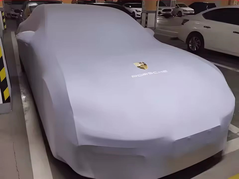 Car Cover for Porsche 718 911 Taycan Panamera Macan Cayenne,Soft Velvet Elastic Fabric,Outdoor UV & Weather Resistant Full Shield