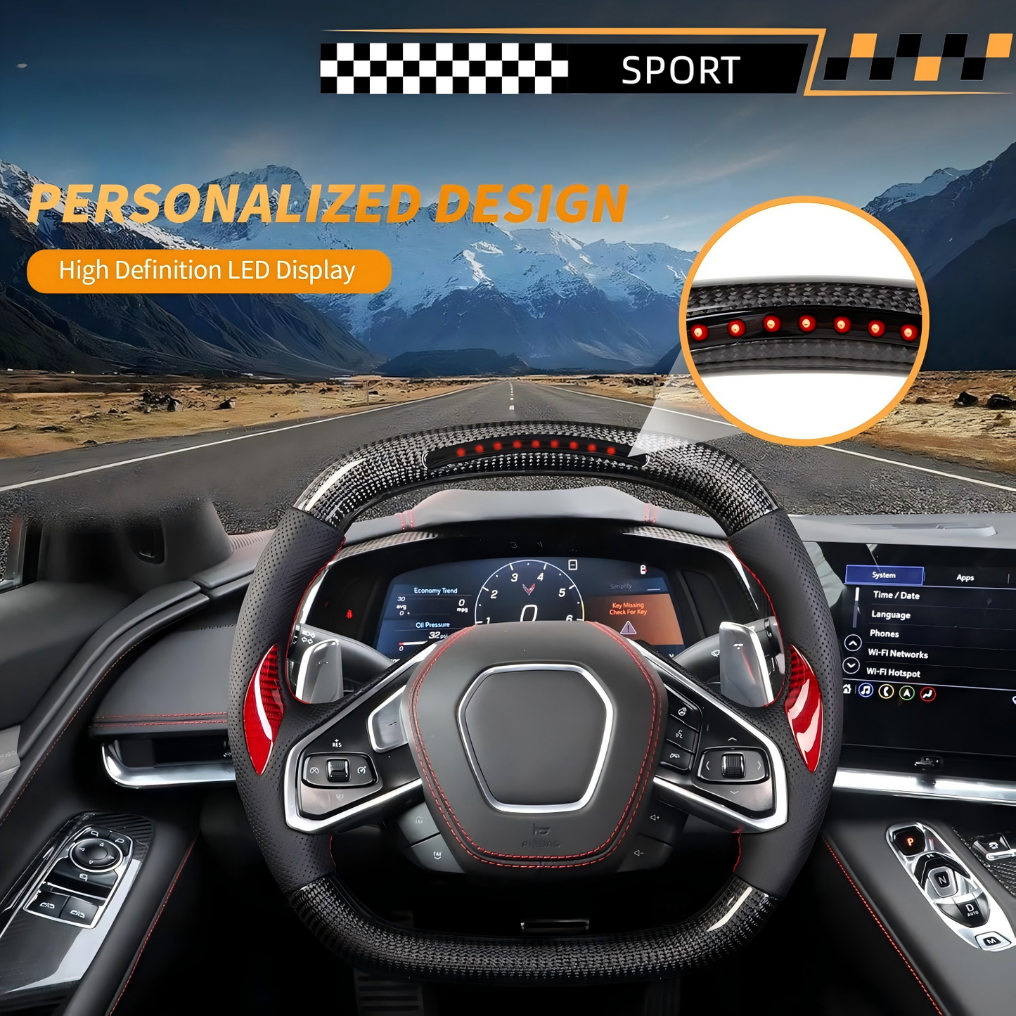 Steering Wheel for 2020-2025 Chevrolet Corvette C8