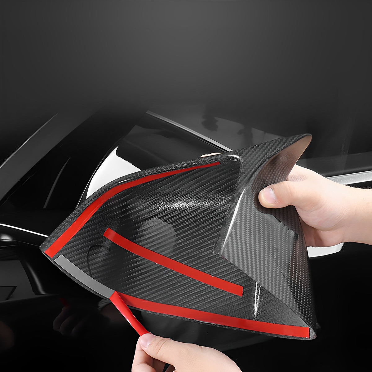 TESERY Mirror Caps for Model S / X ( Sporty Style ) - Dry Carbon Fiber Exterior Mods - Tesery Official Store