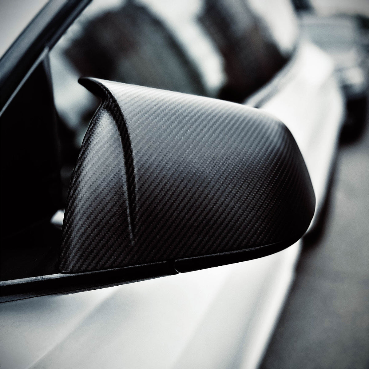 TESERY Mirror Caps for Model S / X ( Sporty Style ) - Dry Carbon Fiber Exterior Mods - Tesery Official Store