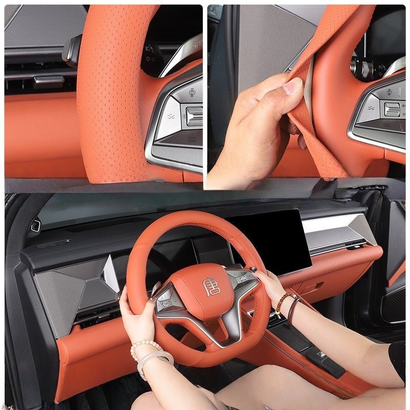 Nappa Leather Steering Wheel Cover for BYD Sealion 8 / ATTO 8