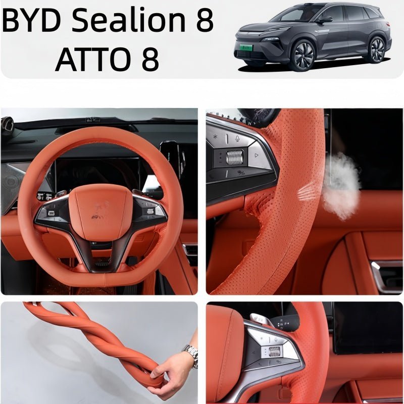 Nappa Leather Steering Wheel Cover for BYD Sealion 8 / ATTO 8