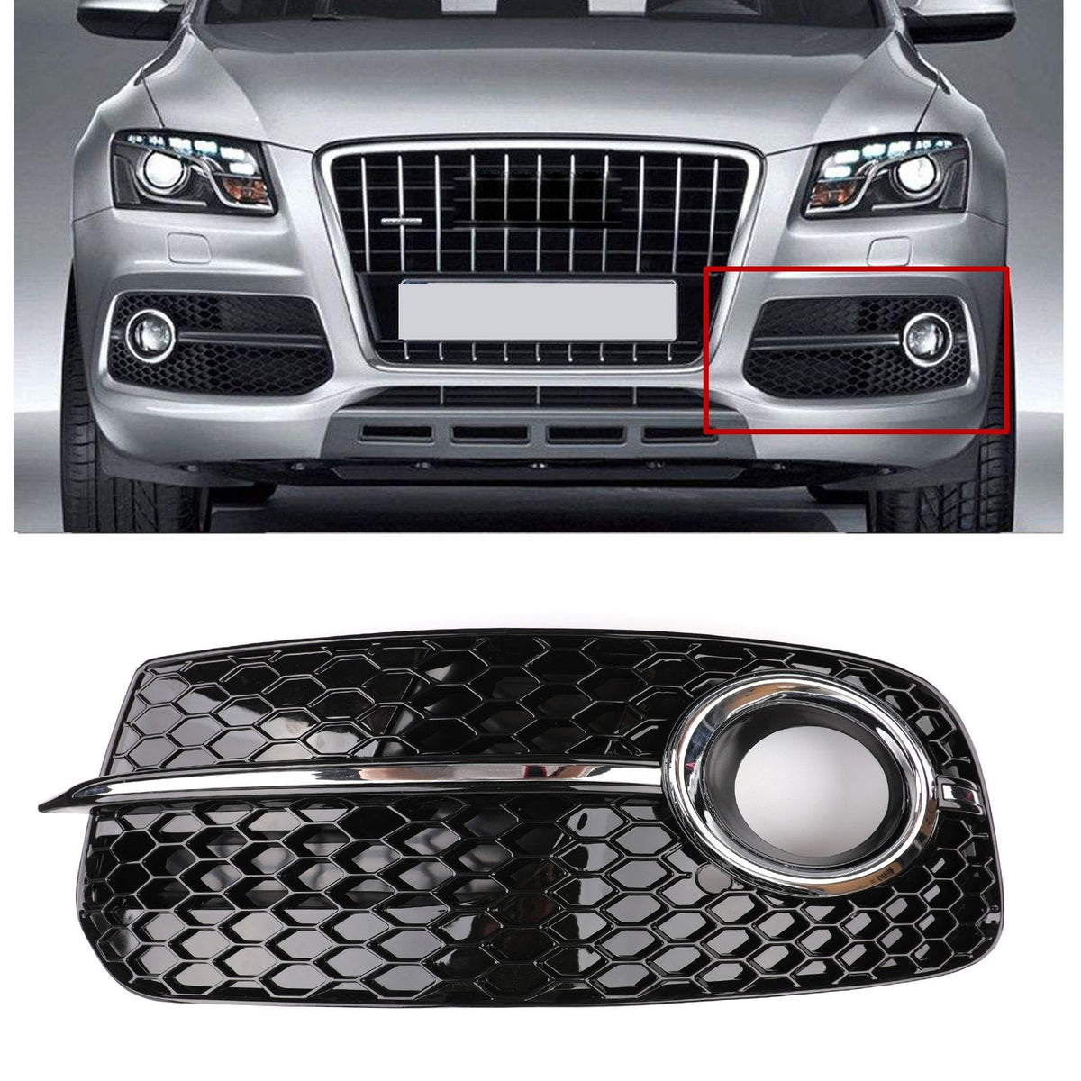 2013-2016 Audi Q5 Front Fog Lamp Lower Grille Cover Kit