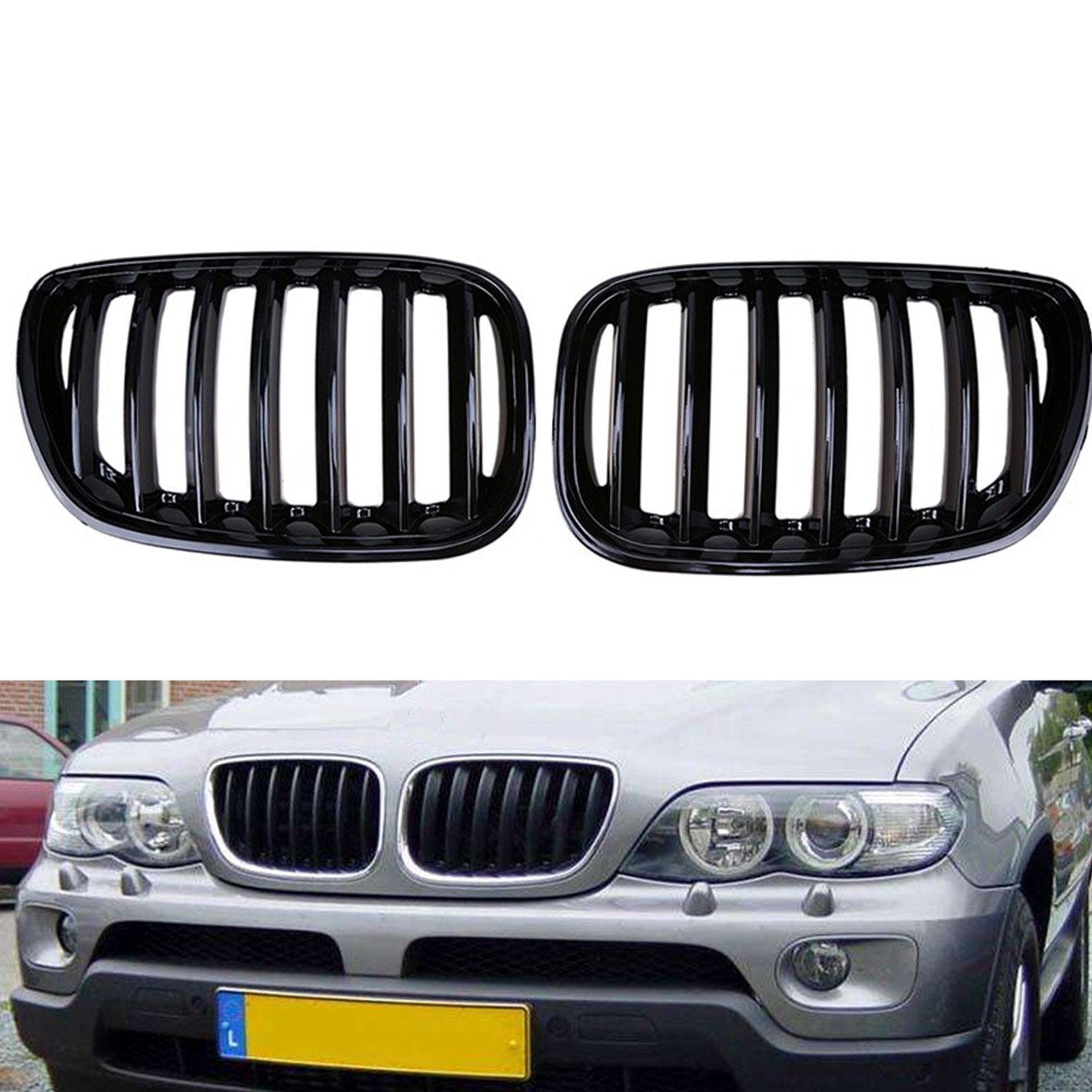 2004-2006 BMW X5 E53 M-Color Gloss Black Front Kidney Grille