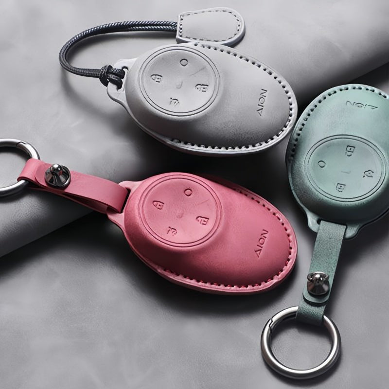 Premium Suede Leather Key Fob Cover for Aion