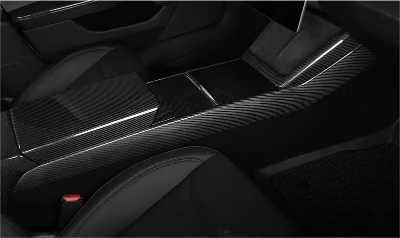 Real Dry Carbon Fiber Center Console Side Panel Overlays for Model 3 Highland & New Model Y (2 Pieces) - Tesery Official Store