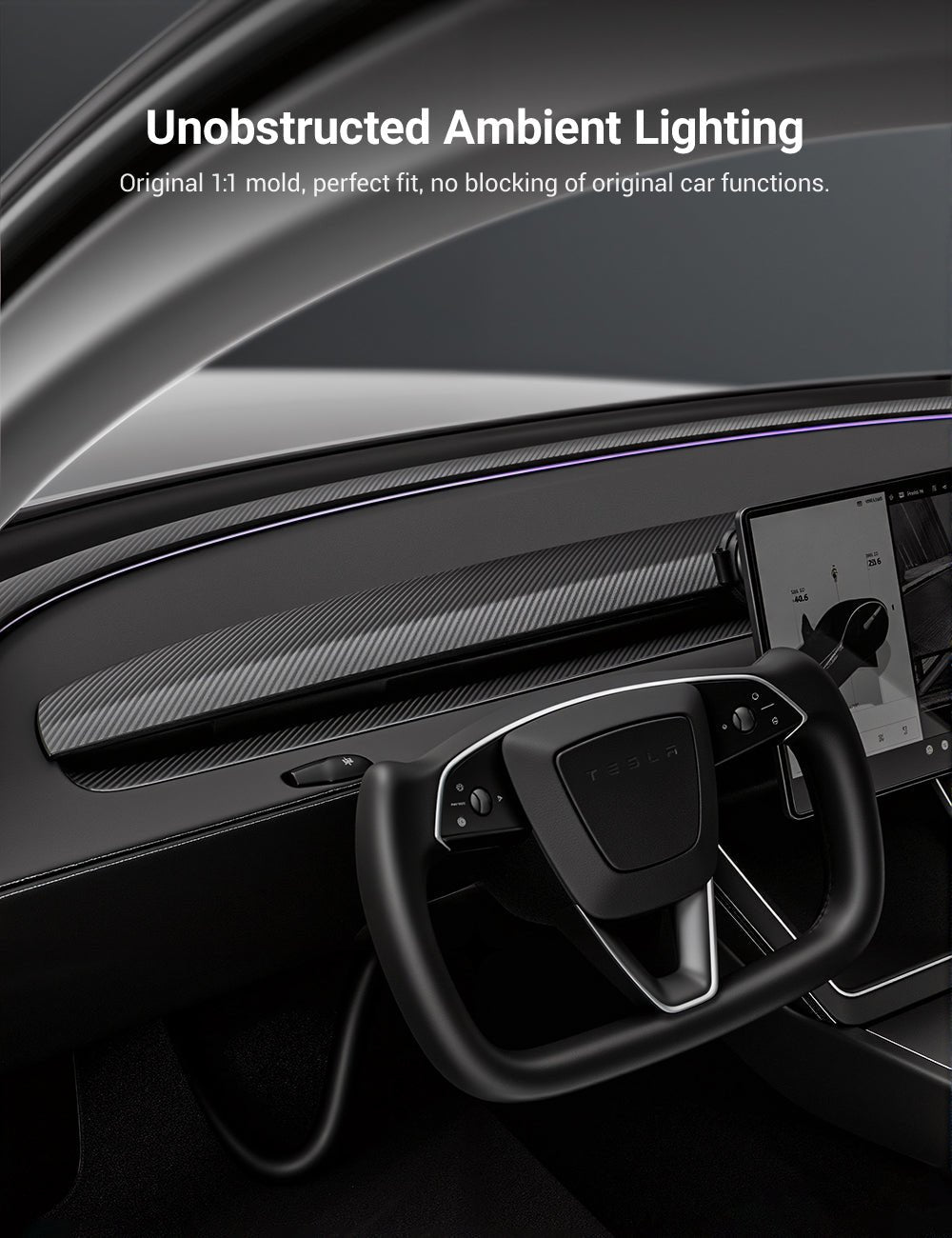 TESERY Real Dry Carbon Fiber Dashboard Cover Overlay for Model 3 Highland / Model Y Juniper - Tesery Official Store