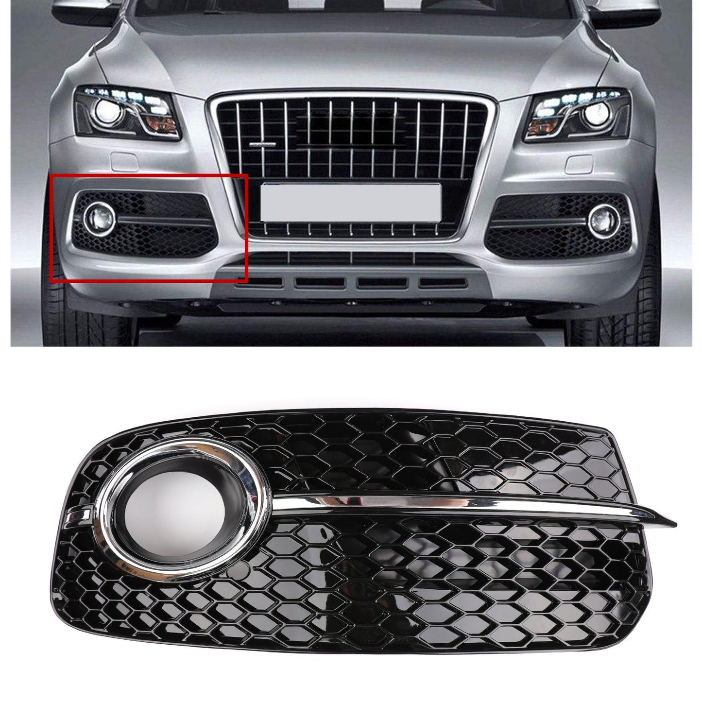 2013-2016 Audi Q5 Front Fog Lamp Lower Grille Cover Kit