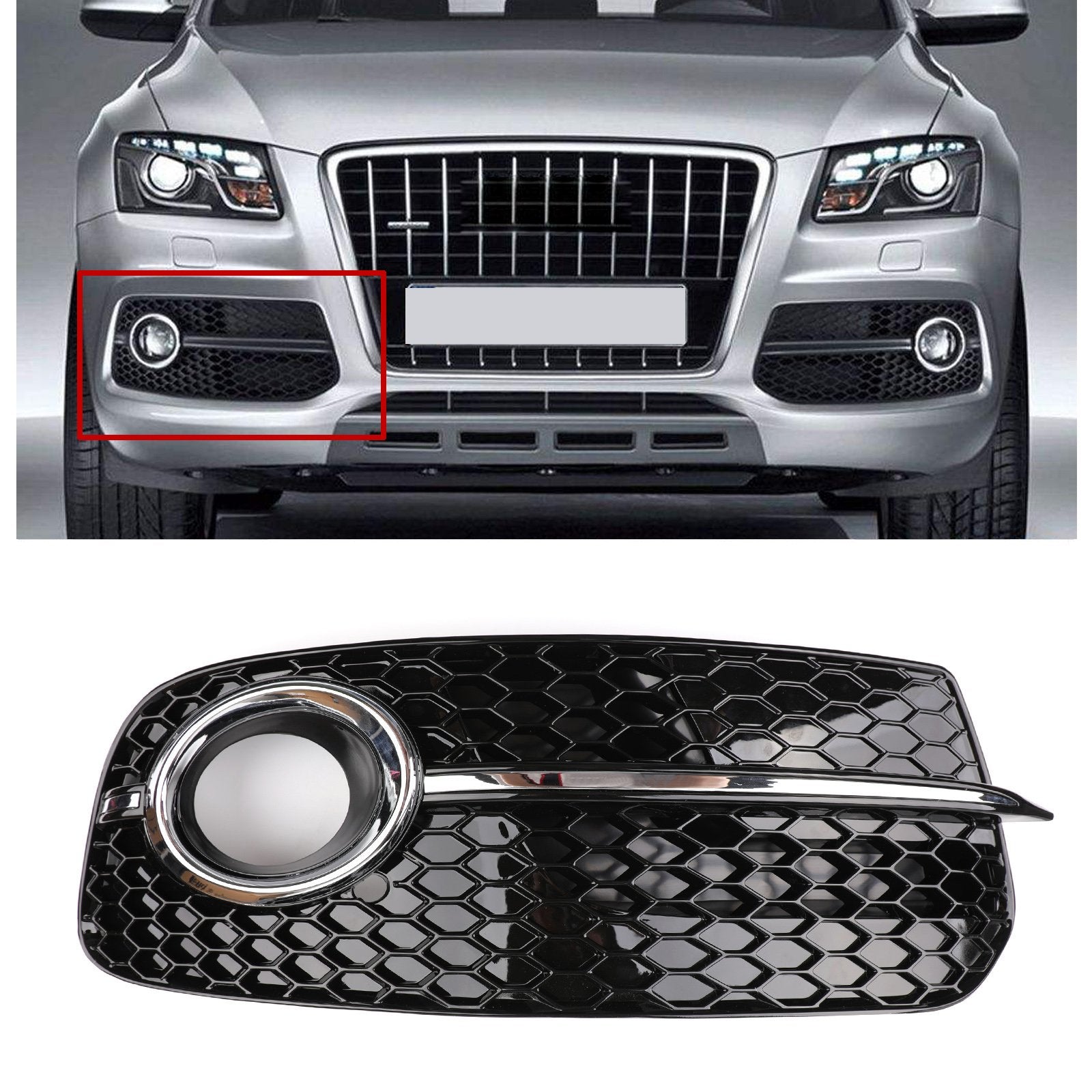 2013-2016 Audi Q5 Front Fog Lamp Lower Grille Cover Kit