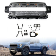 F150 2018-2020 Raptor Style Honeycomb Grill With Amber LED Grille Replacement Kit
